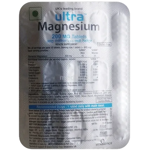 ultra magnesium 200mg tablet 15's